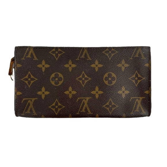 Authentic Louis Vuitton Brown Monogram Leather Toiletry Cosmetic Pouch Bag Case - Picture 4 of 13